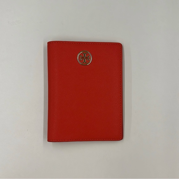 Tory Burch Accessories - Tory Burch Red Orange Leather Travel Wallet